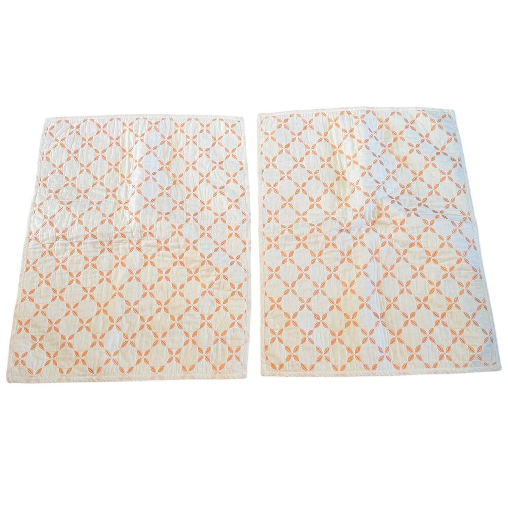 Sigrid Olsen Home 2 Embroidered White Peach Tie Back Standard Pillow Shams